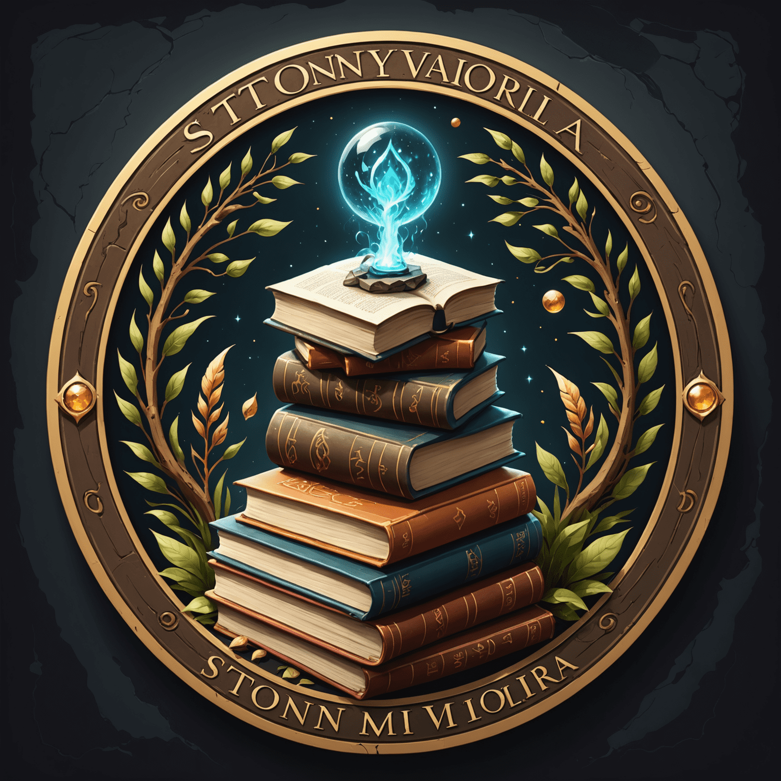 Logotipo da StoneyValmoria com elementos que representam Simone Tebet e livros