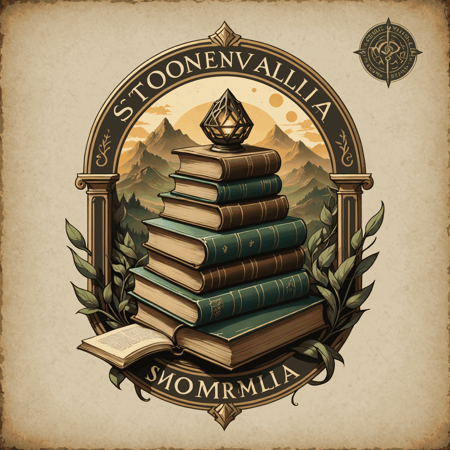 Logotipo da StoneyValmoria com elementos que representam Simone Tebet e livros