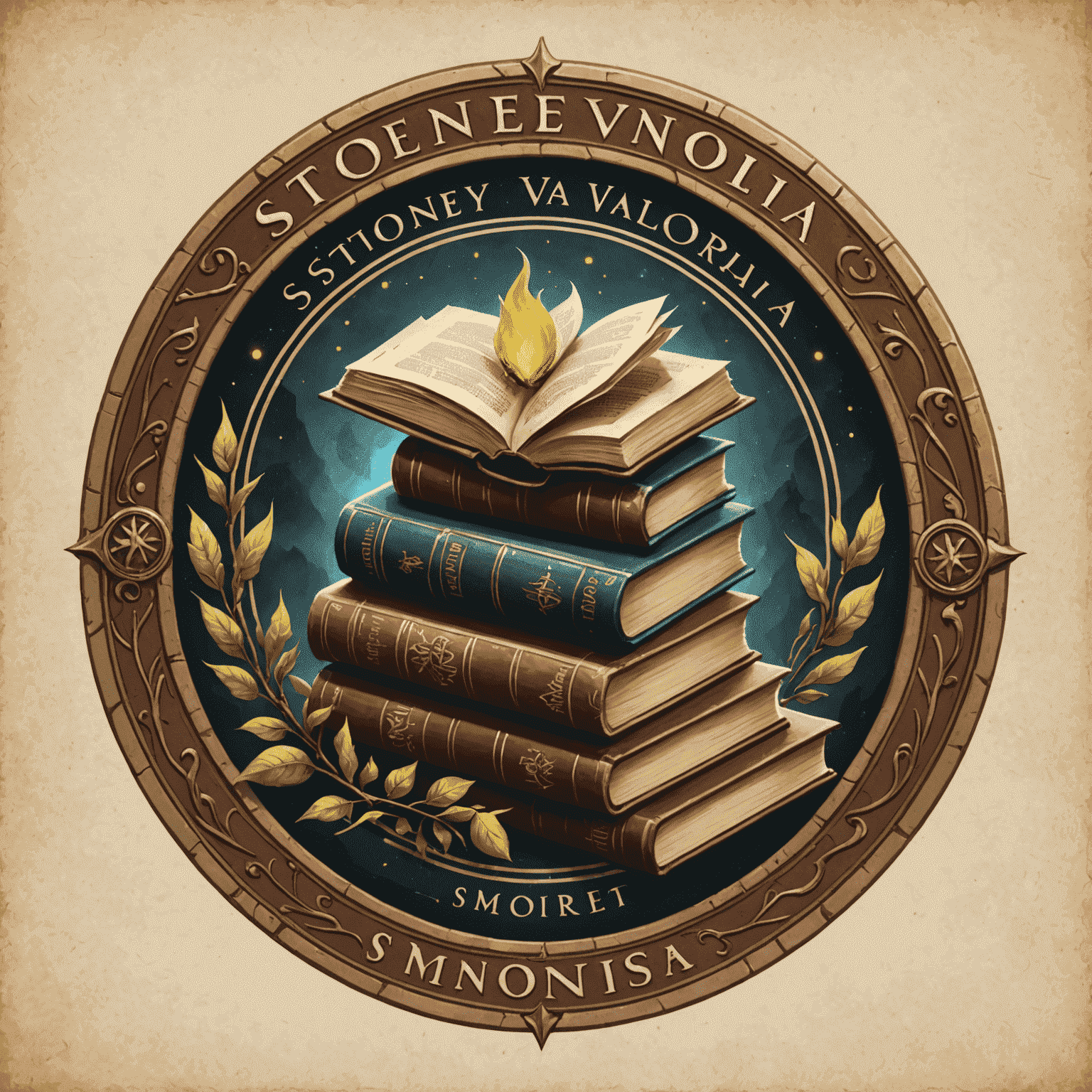 Logotipo da StoneyValmoria com elementos que representam Simone Tebet e livros