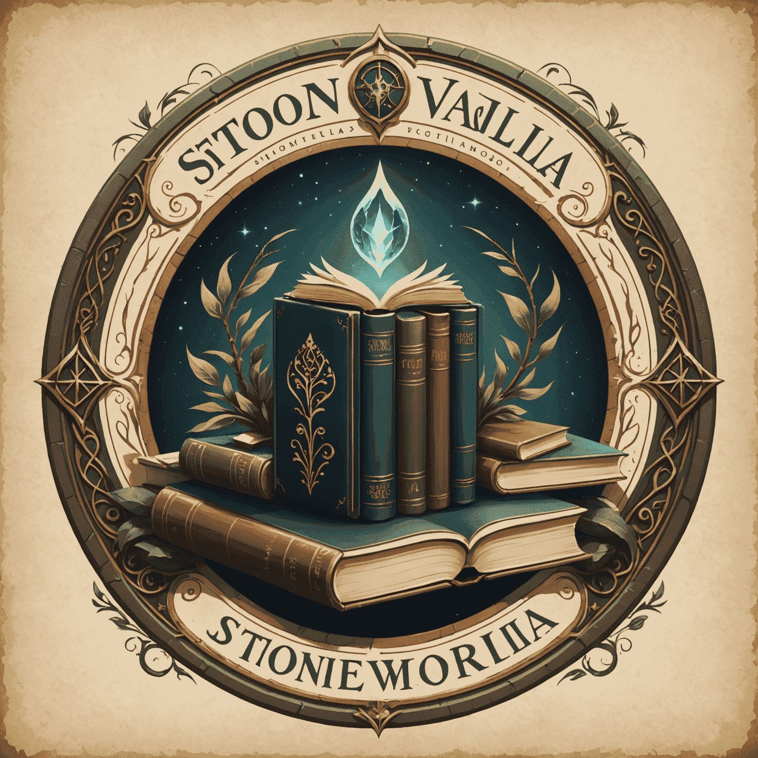 Logotipo da StoneyValmoria com elementos que representam Simone Tebet e livros