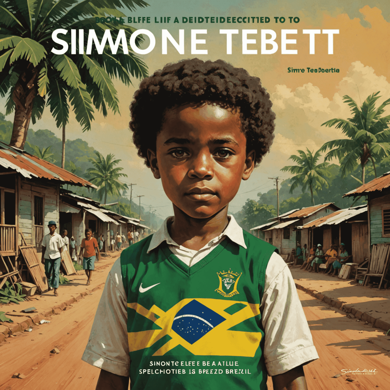 Capa do livro 'Simone Tebet: Uma Vida Dedicada ao Brasil' mostrando fotos da infância e carreira política de Simone Tebet